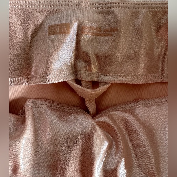 ZARA Girls Metallic Leggings - Picture 6 of 9